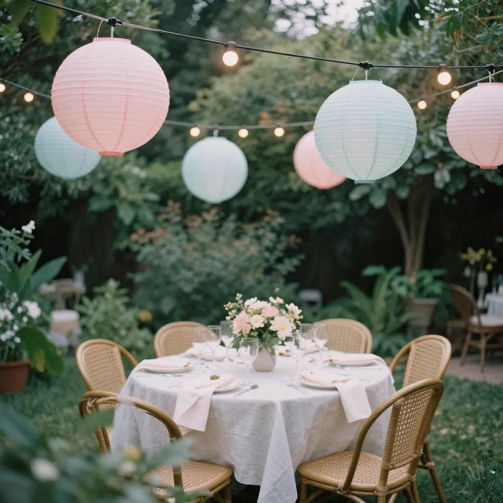 Elegant dekorasjon og styling for hagefester
