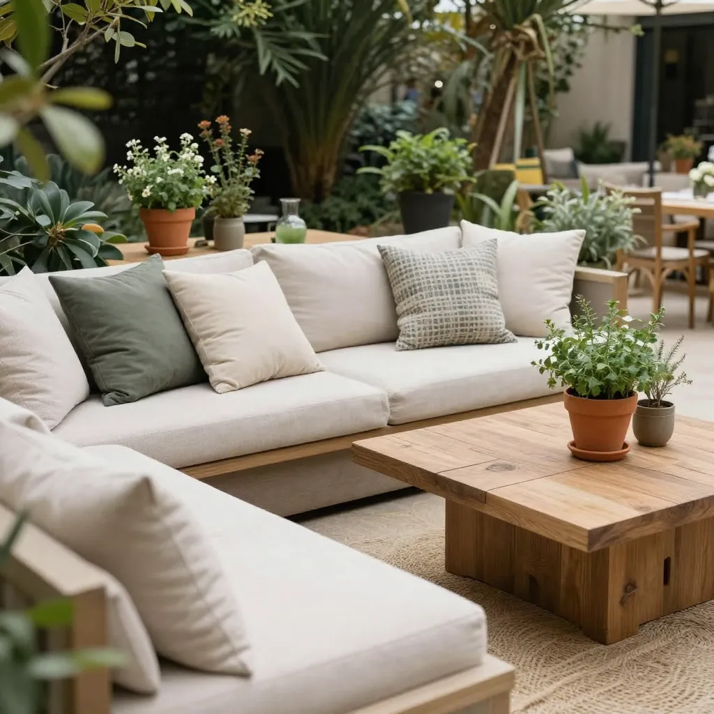 Naturlig hagefest atmosfære med organiske elementer